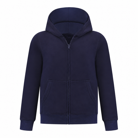 EVERYDAY KIDS Boys Navy Zip-Up Hoodie – Soft Fleece Jacket with Hood – All-Season Kids Sweatshirt for School, Play, or Layering