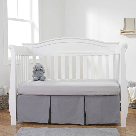 Gray Pleated Crib Skirt