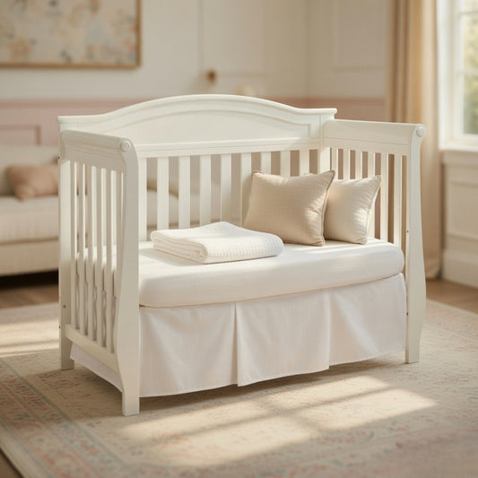 White Pleated Crib Skirt