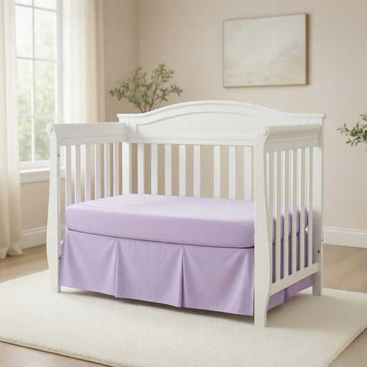 Purple Pleated Crib Skirt