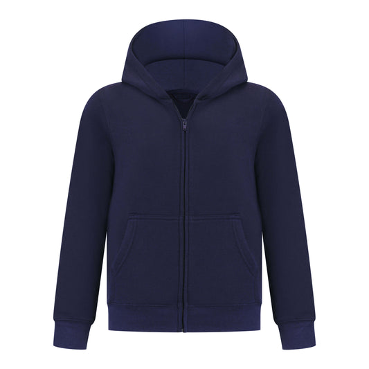 EVERYDAY KIDS Girls Navy Zip-Up Hoodie – Soft Fleece Jacket with Hood – All-Season Kids Sweatshirt for School, Play, or Layering