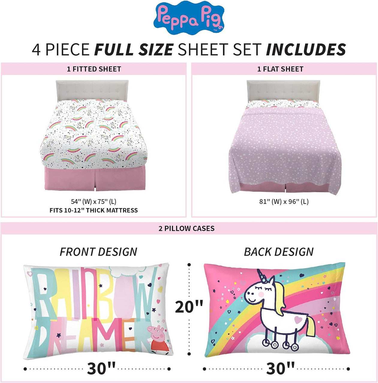 Peppa Pig Full Sheet Set