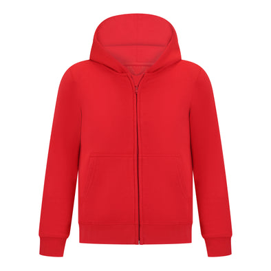 EVERYDAY KIDS Boys Red Zip-Up Hoodie – Soft Fleece Jacket with Hood – All-Season Kids Sweatshirt for School, Play, or Layering