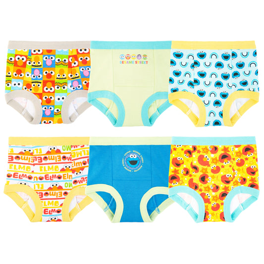 Sesame Street Toddler 6-Pack Training Pants – Cotton Potty Training Underwear with Bonus Sticker Chart