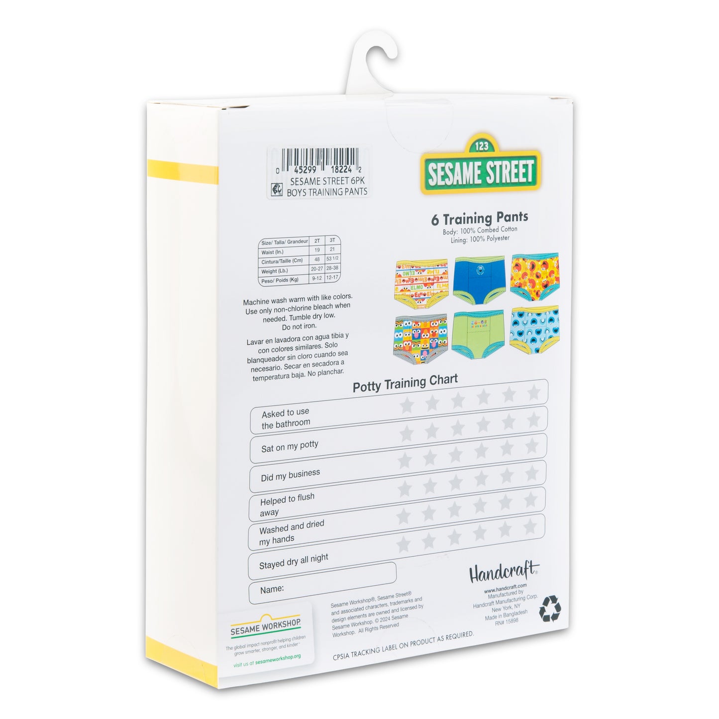 Sesame Street Toddler 6-Pack Training Pants – Cotton Potty Training Underwear with Bonus Sticker Chart