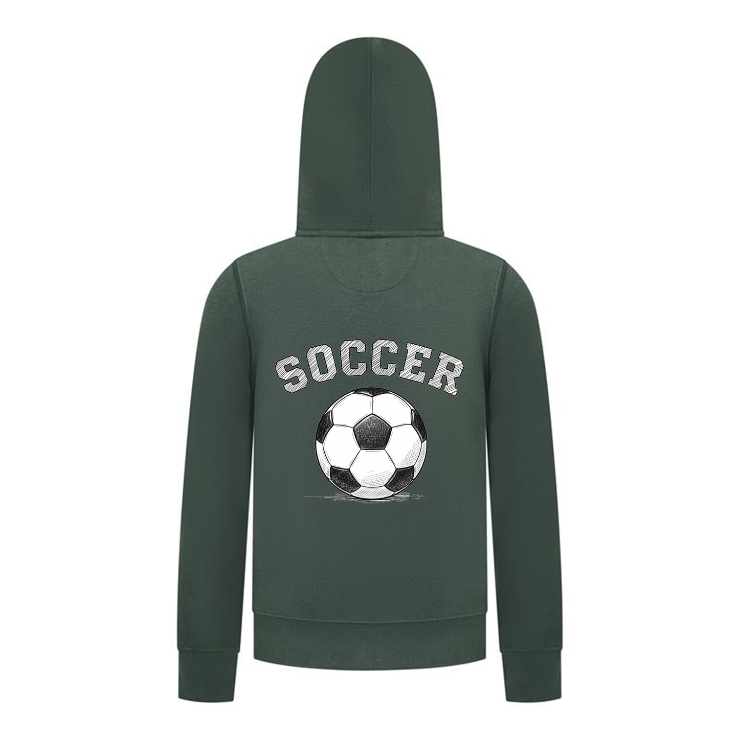 Everyday Kids Sports Collection Soccer Zip Up Hoodie – Vintage Sketch Graphic Sweatshirt