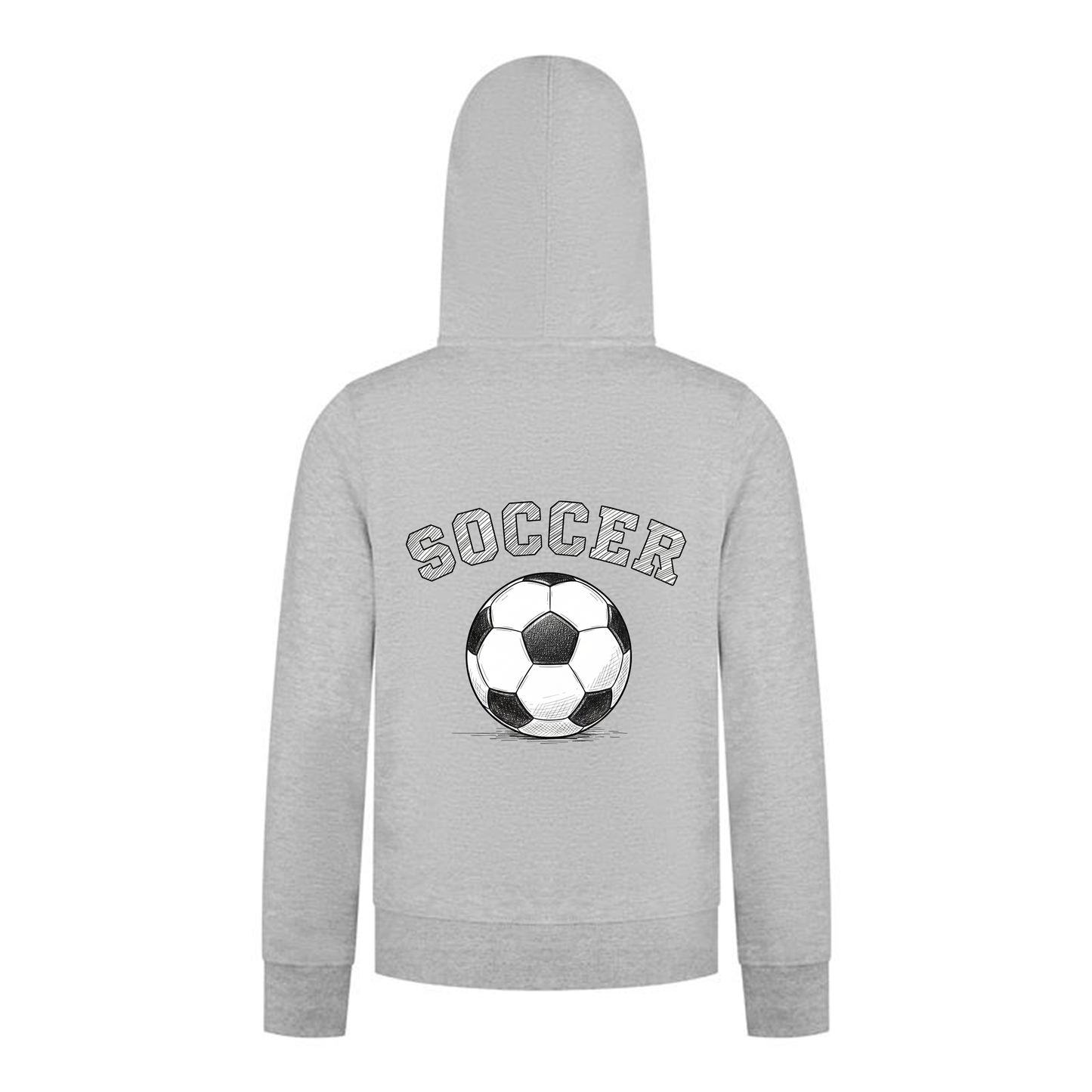 Everyday Kids Sports Collection Soccer Zip Up Hoodie – Vintage Sketch Graphic Sweatshirt