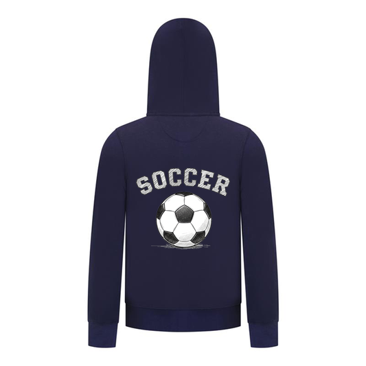 Everyday Kids Sports Collection Soccer Zip Up Hoodie – Vintage Sketch Graphic Sweatshirt