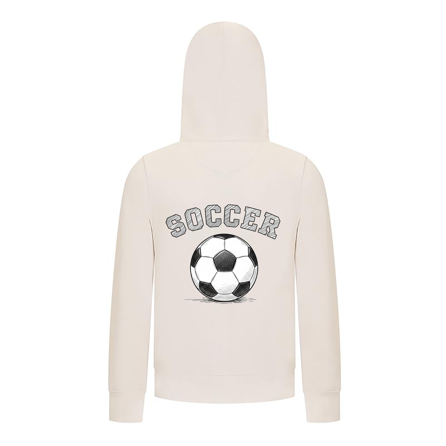 Everyday Kids Sports Collection Soccer Zip Up Hoodie – Vintage Sketch Graphic Sweatshirt