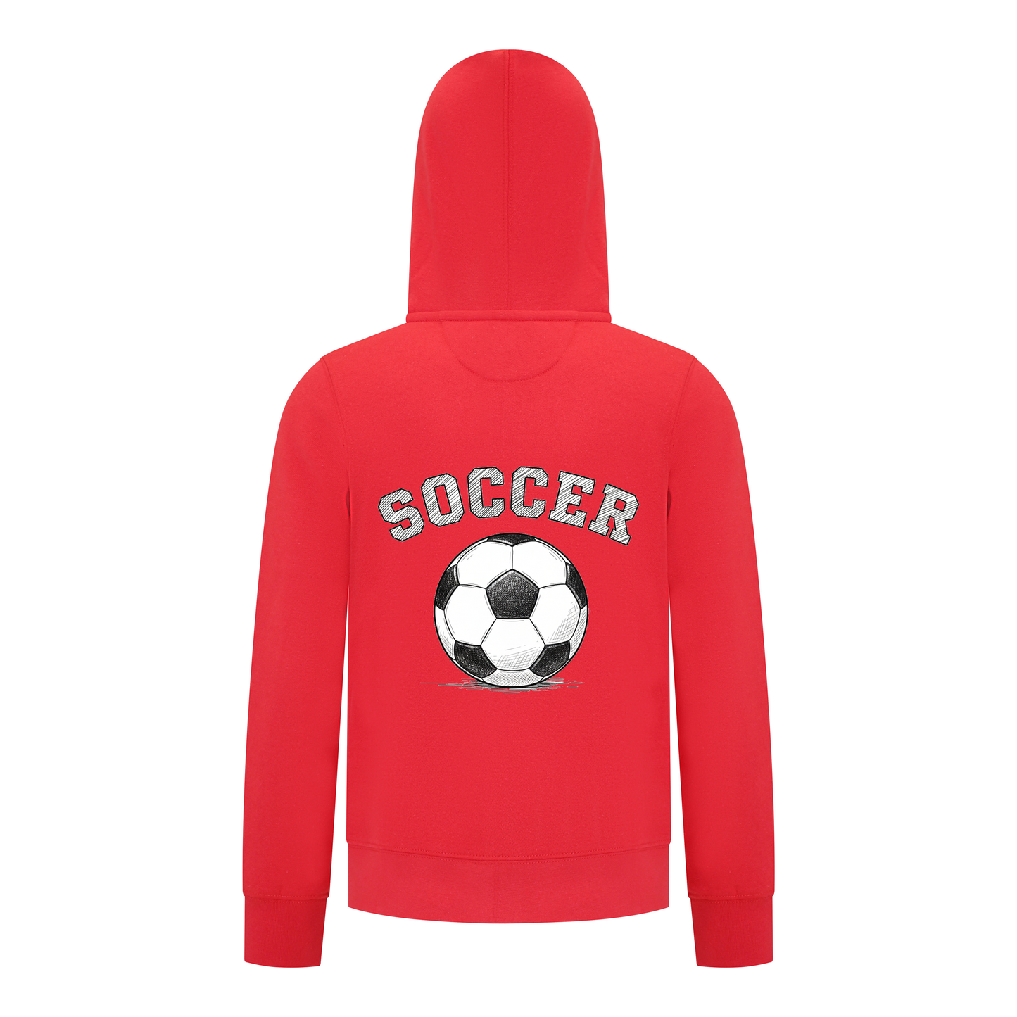 Everyday Kids Sports Collection Soccer Zip Up Hoodie – Vintage Sketch Graphic Sweatshirt
