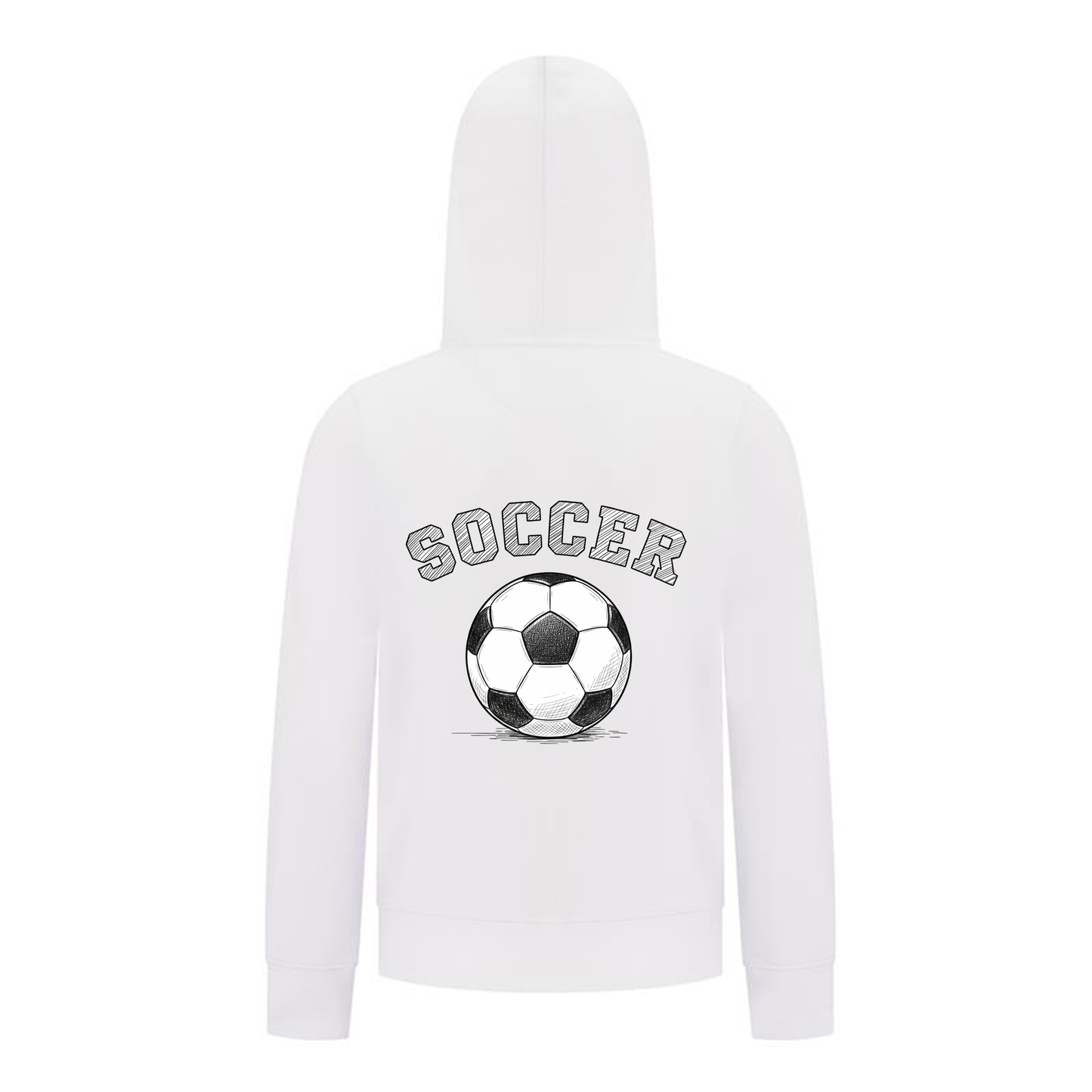 Everyday Kids Sports Collection Soccer Zip Up Hoodie – Vintage Sketch Graphic Sweatshirt