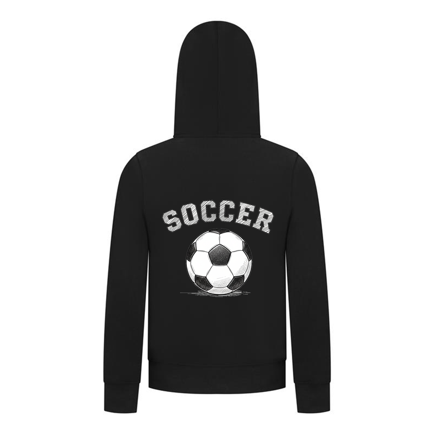 Everyday Kids Sports Collection Soccer Zip Up Hoodie – Vintage Sketch Graphic Sweatshirt