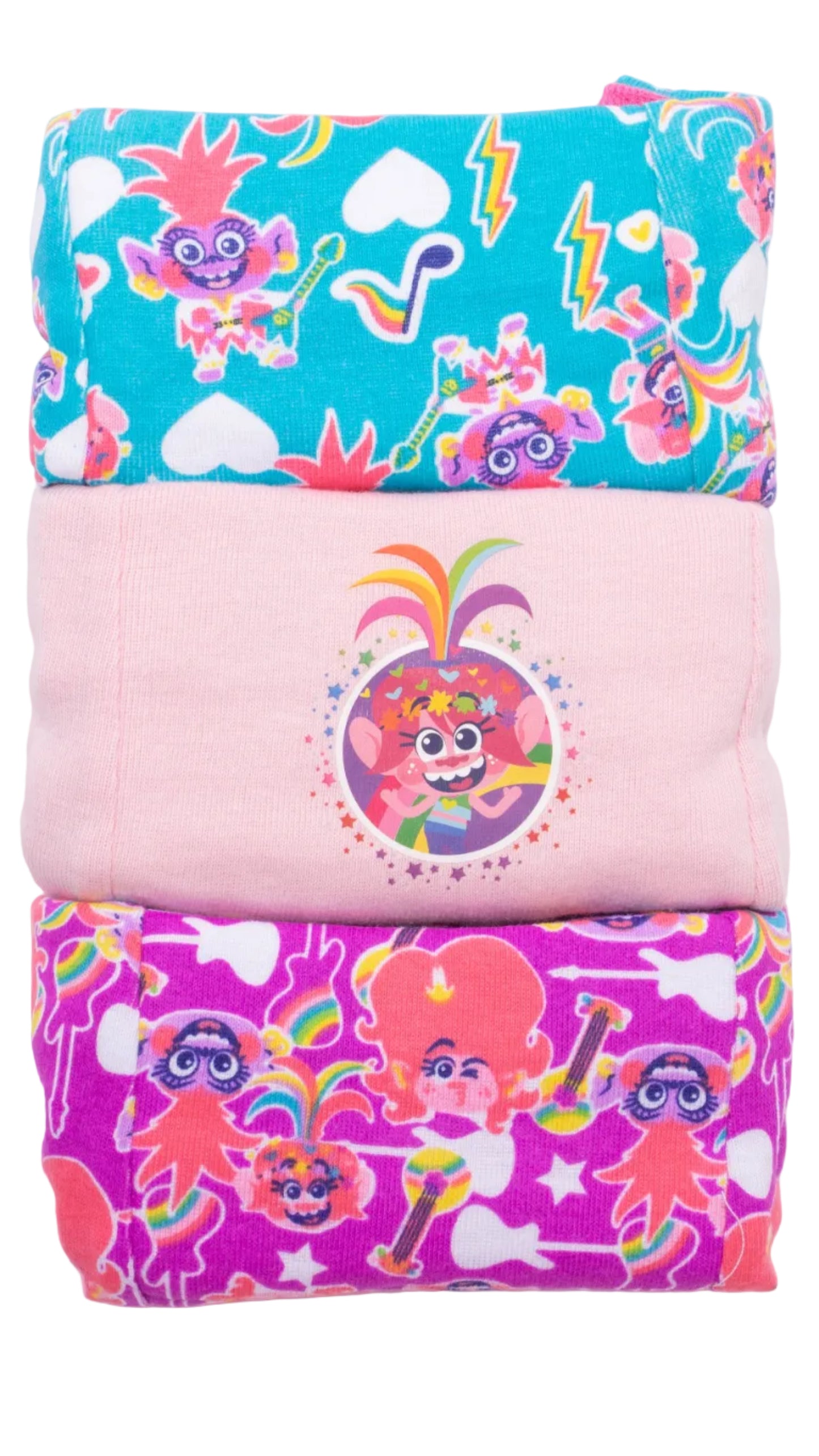 DreamWorks Trolls Toddler Girls 3-Pack Potty Training Pants, Queen Poppy Viva and Barb Underwear Set with Bonus Chart, Multicolor