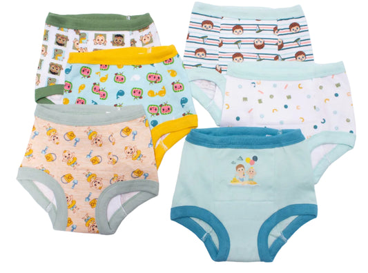 CoComelon Toddler Boys 6-Pack Potty Training Pants, JJ and Cody Underwear Set with Bonus Chart, Multicolor