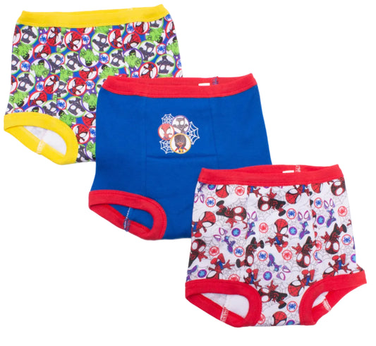 Marvel Spidey and His Amazing Friends Toddler Boys 3-Pack Potty Training Pants, Spider-Man Ghost-Spider and Hulk Underwear Set with Bonus Chart, Multicolor