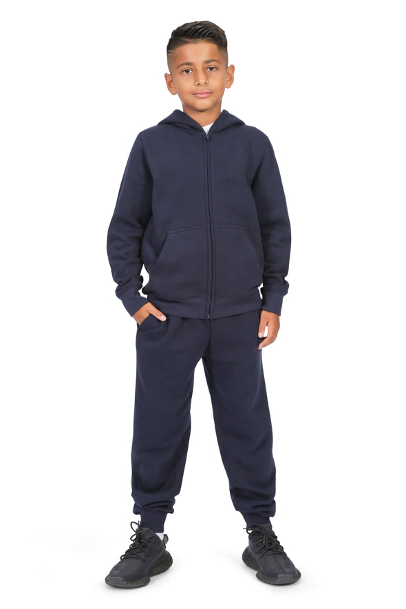EVERYDAY KIDS Boys Navy Zip-Up Hoodie – Soft Fleece Jacket with Hood – All-Season Kids Sweatshirt for School, Play, or Layering