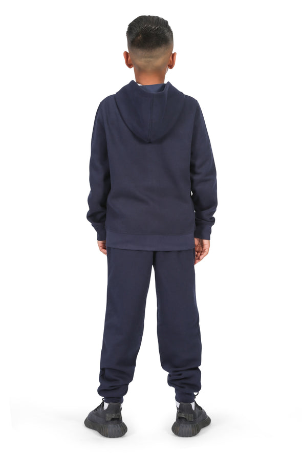 EVERYDAY KIDS Boys Navy Zip-Up Hoodie – Soft Fleece Jacket with Hood – All-Season Kids Sweatshirt for School, Play, or Layering