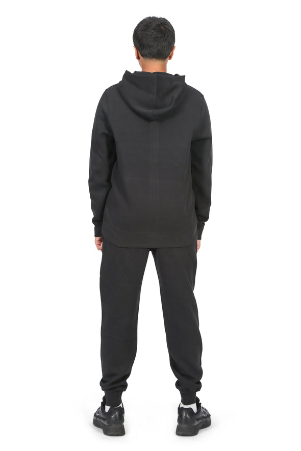 EVERYDAY KIDS Boys Black Zip-Up Hoodie  – Soft Fleece Jacket with Hood – All-Season Kids Sweatshirt for School, Play, or Layering