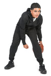 EVERYDAY KIDS Boys Black Zip-Up Hoodie  – Soft Fleece Jacket with Hood – All-Season Kids Sweatshirt for School, Play, or Layering