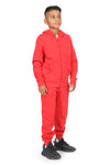 EVERYDAY KIDS Boys Red Zip-Up Hoodie – Soft Fleece Jacket with Hood – All-Season Kids Sweatshirt for School, Play, or Layering