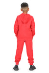 EVERYDAY KIDS Boys Red Zip-Up Hoodie – Soft Fleece Jacket with Hood – All-Season Kids Sweatshirt for School, Play, or Layering