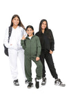 EVERYDAY KIDS Girls White Zip-Up Hoodie – Soft Fleece Jacket with Hood – All-Season Kids Sweatshirt for School, Play, or Layering