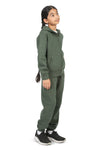 EVERYDAY KIDS Girls Green Zip-Up Hoodie – Soft Fleece Jacket with Hood – All-Season Kids Sweatshirt for School, Play, or Layering