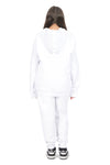 EVERYDAY KIDS Girls White Zip-Up Hoodie – Soft Fleece Jacket with Hood – All-Season Kids Sweatshirt for School, Play, or Layering