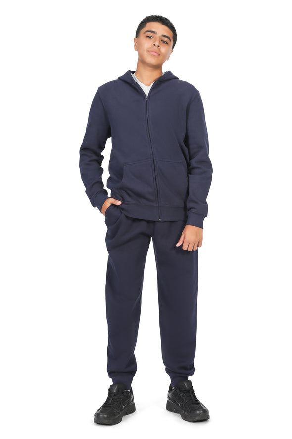 EVERYDAY KIDS Boys Navy Zip-Up Hoodie – Soft Fleece Jacket with Hood – All-Season Kids Sweatshirt for School, Play, or Layering