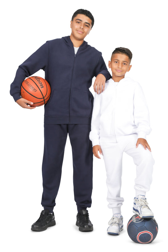 EVERYDAY KIDS Boys Navy Zip-Up Hoodie – Soft Fleece Jacket with Hood – All-Season Kids Sweatshirt for School, Play, or Layering