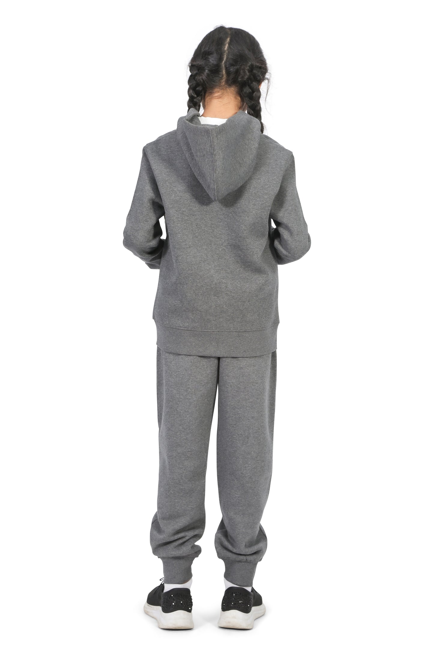 EVERYDAY KIDS Girls Charcoal Gray Zip-Up Hoodie – Soft Fleece Jacket with Hood – All-Season Kids Sweatshirt for School, Play, or Layering