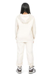 EVERYDAY KIDS Girls Off-White Zip-Up Hoodie – Soft Fleece Jacket with Hood – All-Season Kids Sweatshirt for School, Play, or Layering