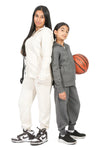 EVERYDAY KIDS Girls Charcoal Gray Zip-Up Hoodie – Soft Fleece Jacket with Hood – All-Season Kids Sweatshirt for School, Play, or Layering