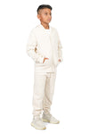 EVERYDAY KIDS Boys Off-White Zip-Up Hoodie – Soft Fleece Jacket with Hood – All-Season Kids Sweatshirt for School, Play, or Layering