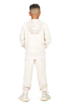EVERYDAY KIDS Boys Off-White Zip-Up Hoodie – Soft Fleece Jacket with Hood – All-Season Kids Sweatshirt for School, Play, or Layering