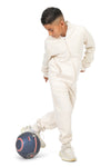 EVERYDAY KIDS Boys Off-White Zip-Up Hoodie – Soft Fleece Jacket with Hood – All-Season Kids Sweatshirt for School, Play, or Layering