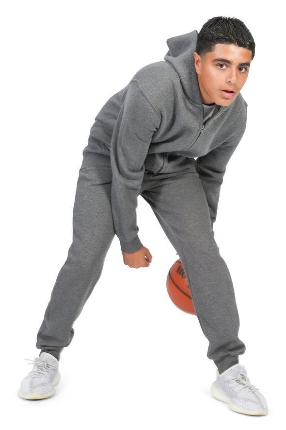 EVERYDAY KIDS Boys Charcoal Gray Zip-Up Hoodie – Soft Fleece Jacket with Hood – All-Season Kids Sweatshirt for School, Play, or Layering