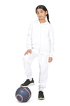 EVERYDAY KIDS Girls White Zip-Up Hoodie – Soft Fleece Jacket with Hood – All-Season Kids Sweatshirt for School, Play, or Layering