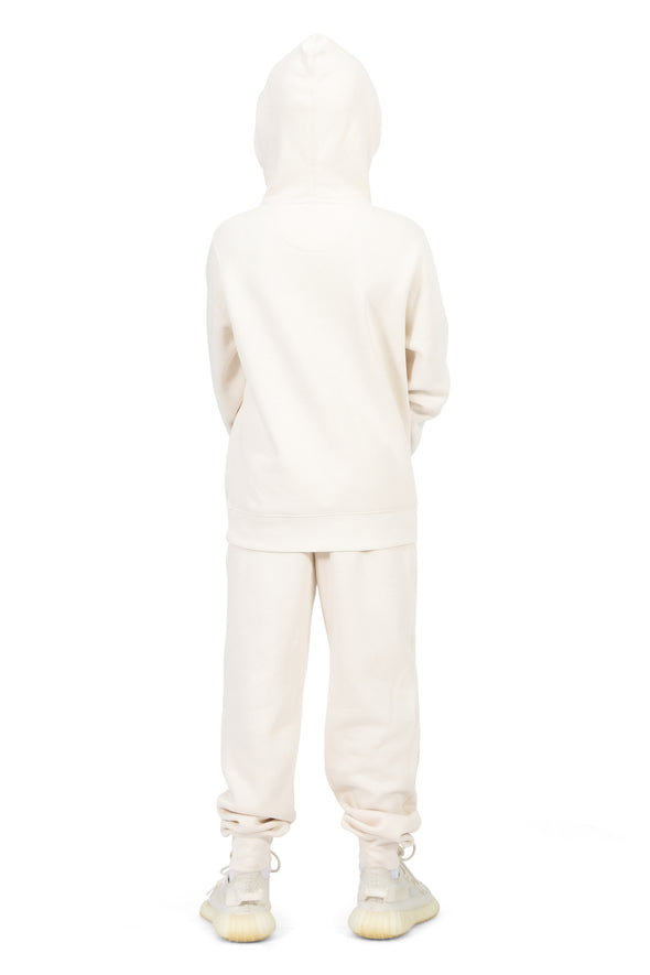 EVERYDAY KIDS All-Season Off-White Pullover Hoodie – Warm Fleece Sweatshirt with Hood – Ideal for School, Outdoor Play, or Travel – Boys Hoodie