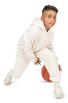 EVERYDAY KIDS All-Season Off-White Pullover Hoodie – Warm Fleece Sweatshirt with Hood – Ideal for School, Outdoor Play, or Travel – Boys Hoodie
