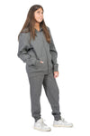 EVERYDAY KIDS Girls Charcoal Gray Zip-Up Hoodie – Soft Fleece Jacket with Hood – All-Season Kids Sweatshirt for School, Play, or Layering