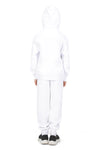 Girls’ White Cotton Fleece Sweatpants