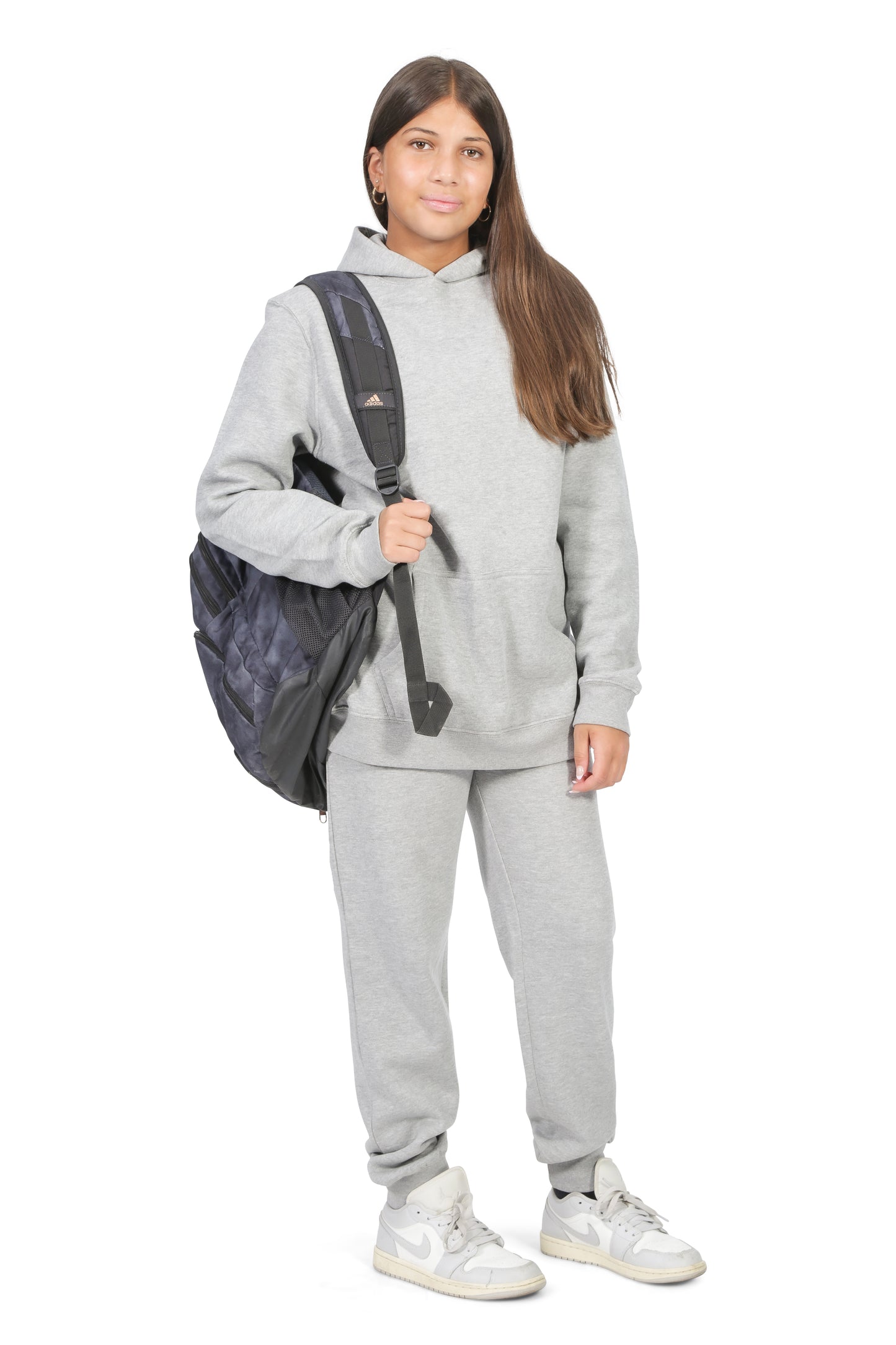 EVERYDAY KIDS All-Season Heather Gray Pullover Hoodie – Warm Fleece Sweatshirt with Hood – Ideal for School, Outdoor Play, or Travel – Girls Hoodie