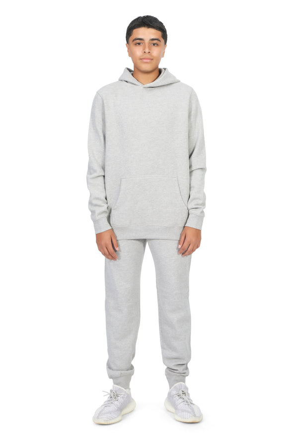 EVERYDAY KIDS All-Season Heather Gray Pullover Hoodie – Warm Fleece Sweatshirt with Hood – Ideal for School, Outdoor Play, or Travel – Boys Hoodie