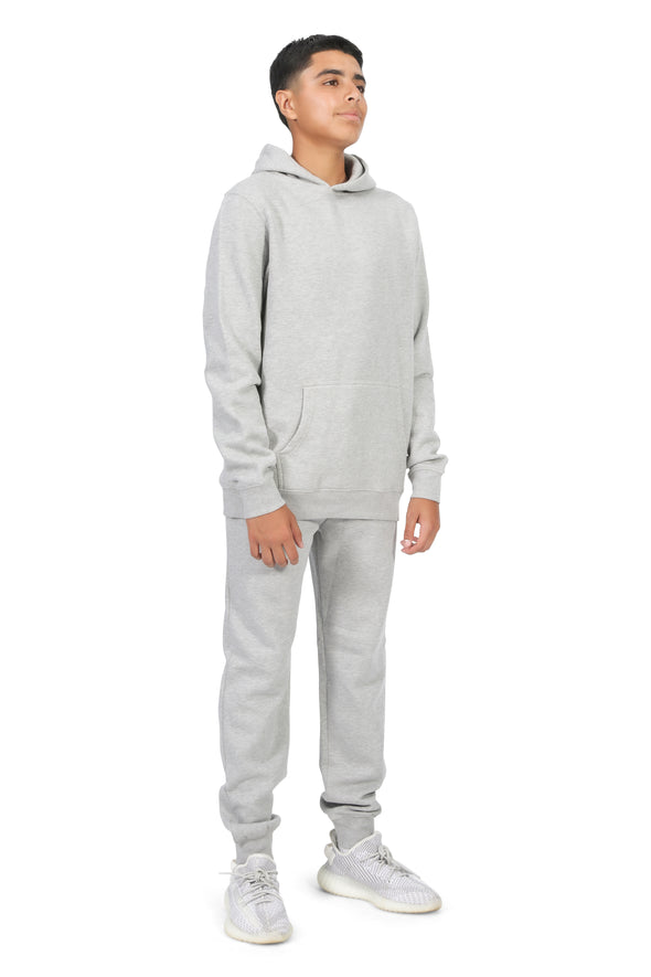 EVERYDAY KIDS All-Season Heather Gray Pullover Hoodie – Warm Fleece Sweatshirt with Hood – Ideal for School, Outdoor Play, or Travel – Boys Hoodie