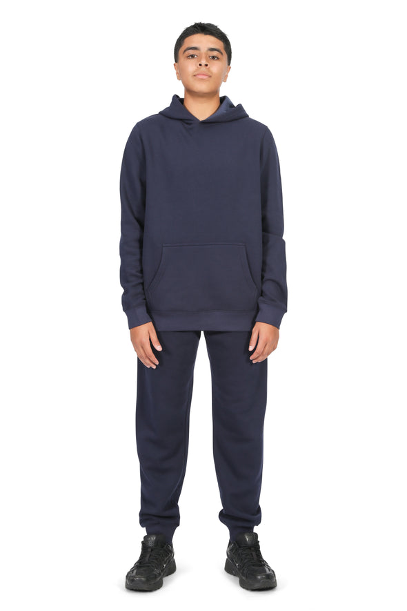 EVERYDAY KIDS All-Season Navy Pullover Hoodie – Warm Fleece Sweatshirt with Hood – Ideal for School, Outdoor Play, or Travel – Boys Hoodie