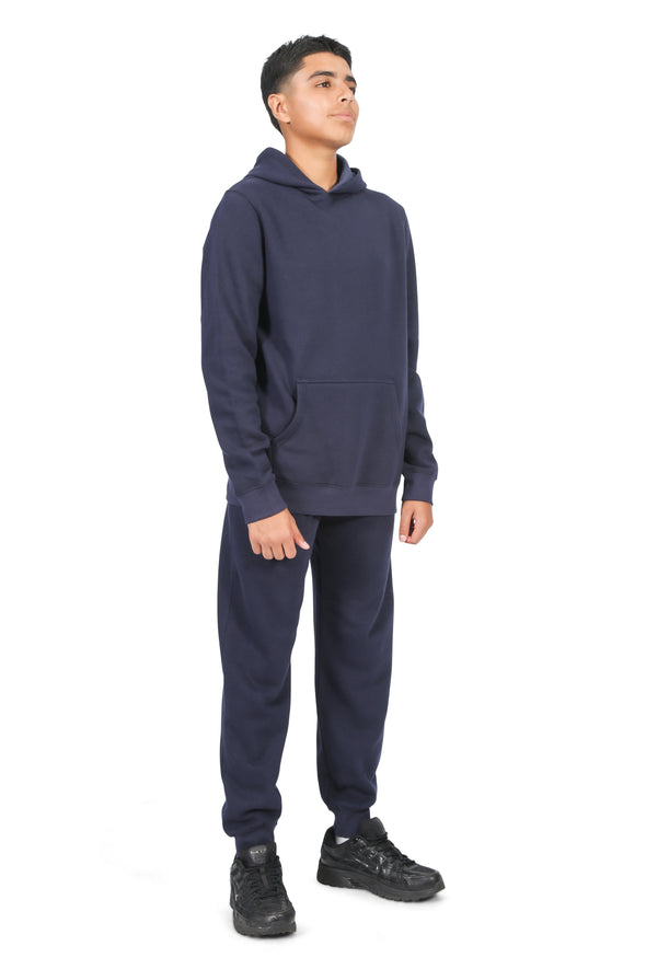 EVERYDAY KIDS All-Season Navy Pullover Hoodie – Warm Fleece Sweatshirt with Hood – Ideal for School, Outdoor Play, or Travel – Boys Hoodie