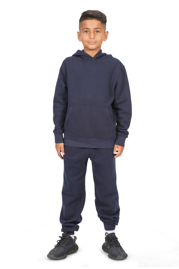 EVERYDAY KIDS All-Season Navy Pullover Hoodie – Warm Fleece Sweatshirt with Hood – Ideal for School, Outdoor Play, or Travel – Boys Hoodie