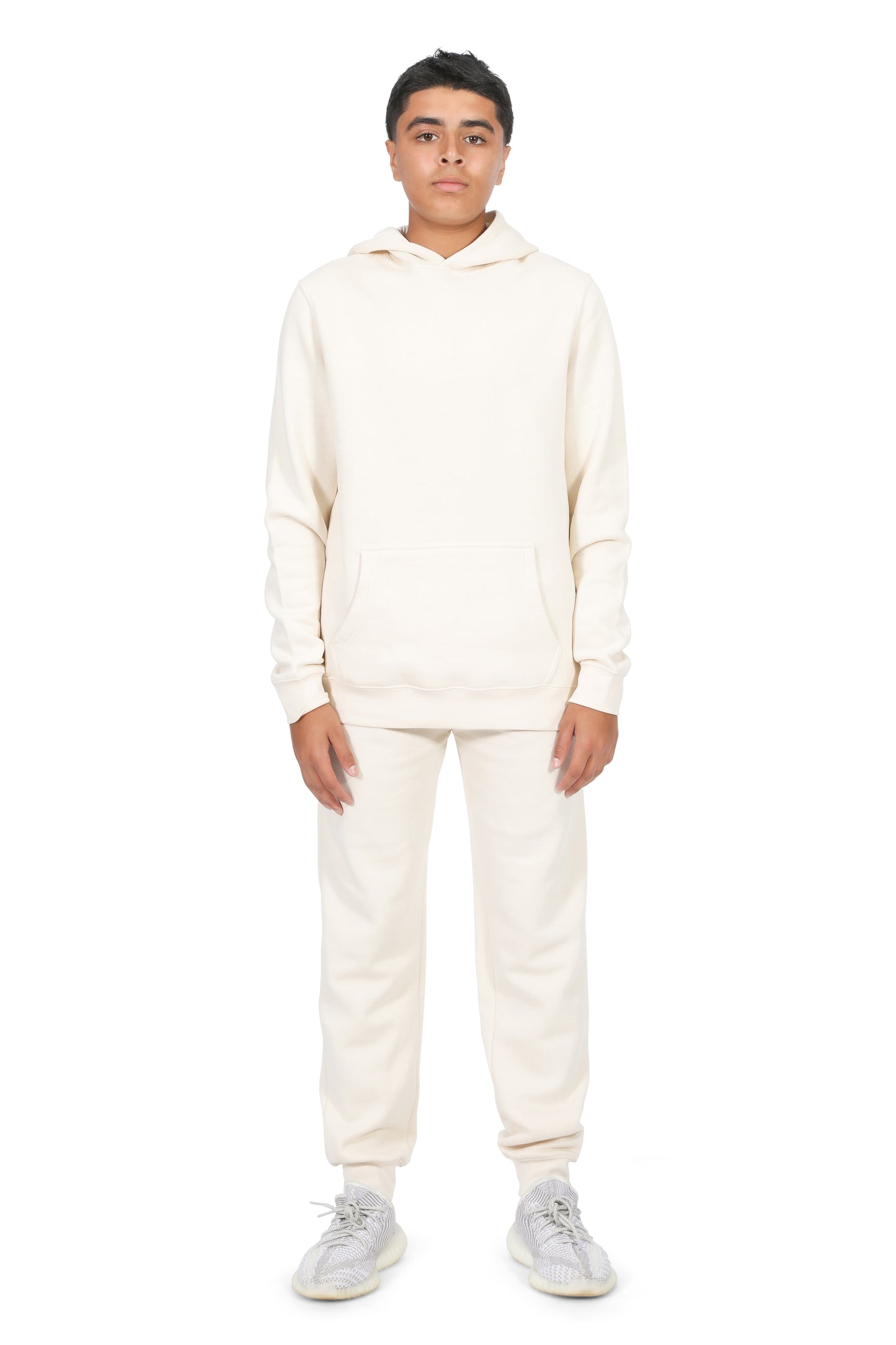 EVERYDAY KIDS All-Season Off-White Pullover Hoodie – Warm Fleece Sweatshirt with Hood – Ideal for School, Outdoor Play, or Travel – Boys Hoodie