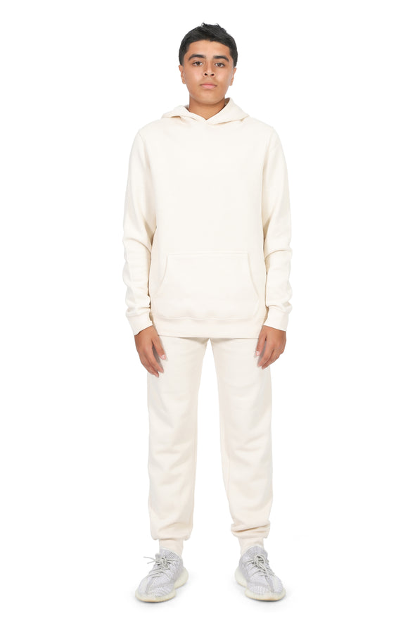 EVERYDAY KIDS All-Season Off-White Pullover Hoodie – Warm Fleece Sweatshirt with Hood – Ideal for School, Outdoor Play, or Travel – Boys Hoodie